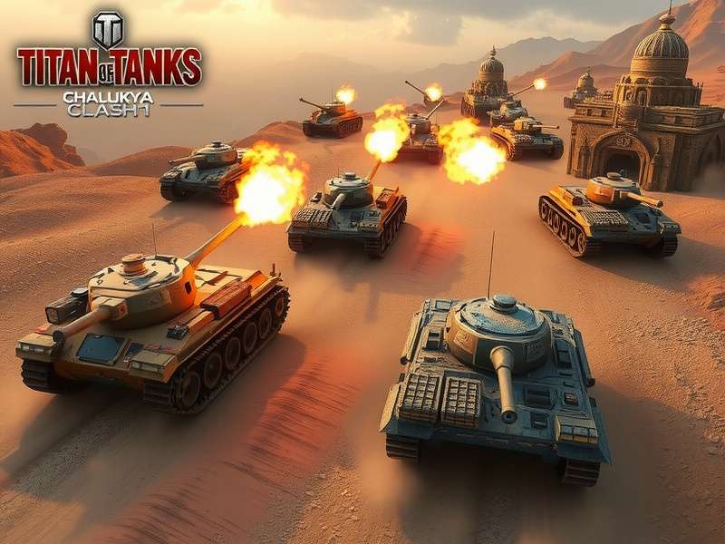 Titan Tanks Chalukya Clash gameplay showing player tanks in battle